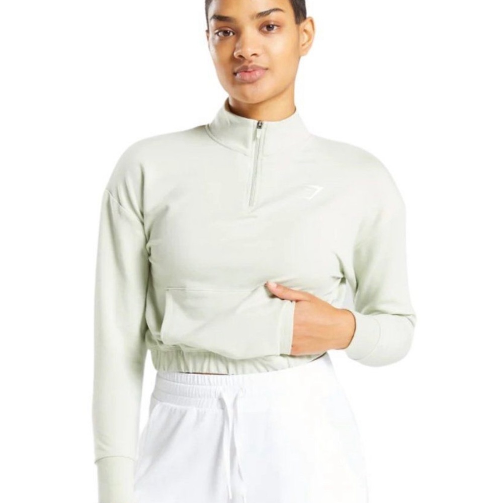 Gymshark Cropped Pippa Training Pullover Light Green